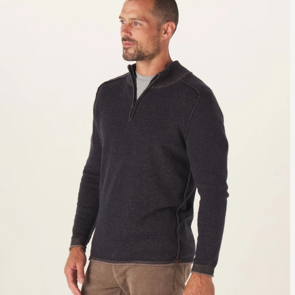 The‎ Normal Brand Jimmy Quarter Zip Navy Mockneck Men's XL